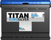 Аккумулятор 61Ah TITAN EUROSILVER 61.1 VL R прямой 600A 242x175x190 L2